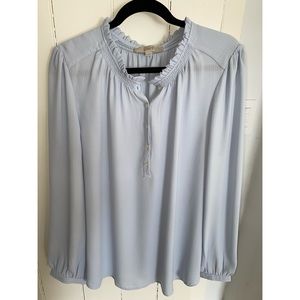 Women’s XXL Powder Blue Button-down Blouse